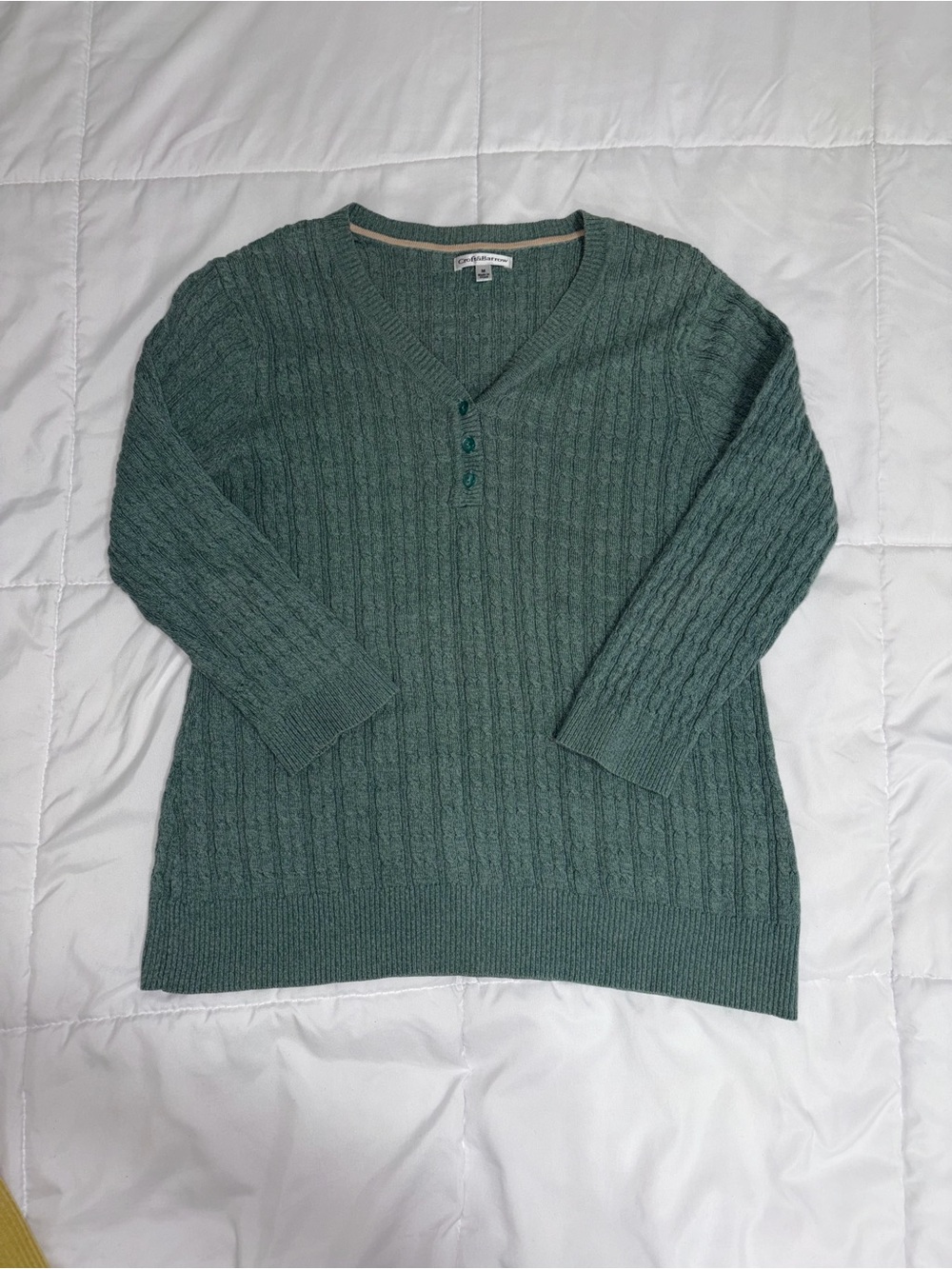 croft & barrow Sage Green Ribbed Knit Sweater